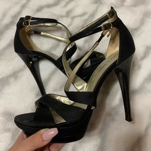 Strappy Black GUESS Platform Heels